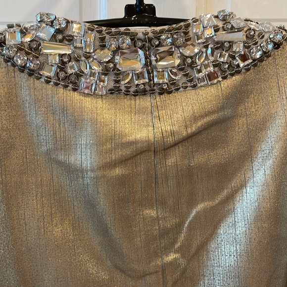 Chico’s Size 2 (12/14) Gold Leather 3/4 Sleeve Jacket. Fully Lined. - Picture 8 of 11